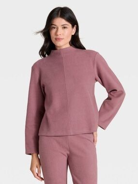 Mauve Pink Mock Neck Sweater, Super Soft, A New Day, Size M
